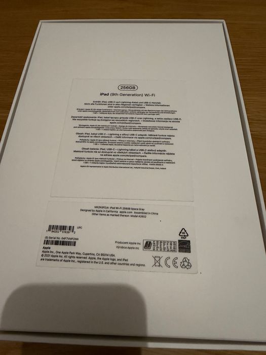 iPad 9. gen 256 GB Wi-Fi – Space Gray, stan bardzo dobry