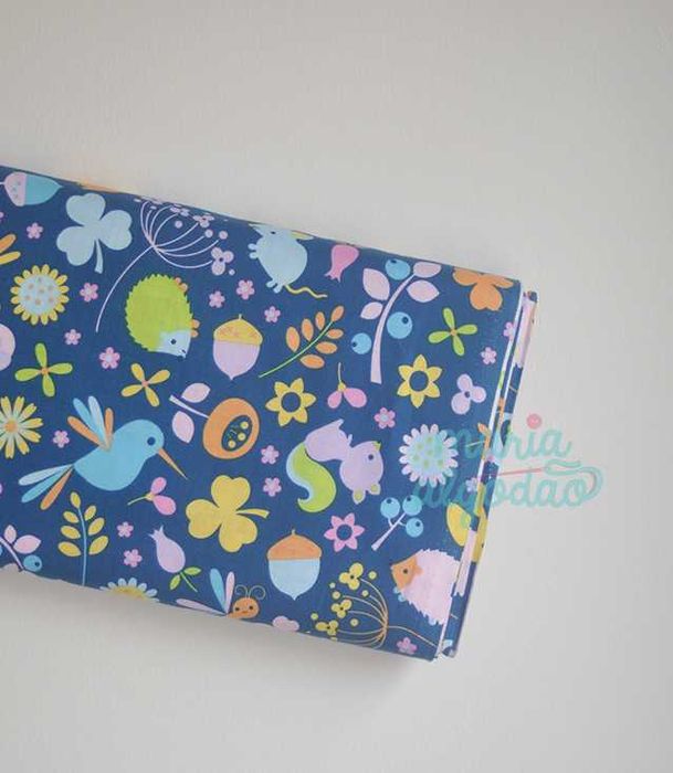 Oportunidade: Tecido 100% algodão a 6€/m - Wildflower main - blue