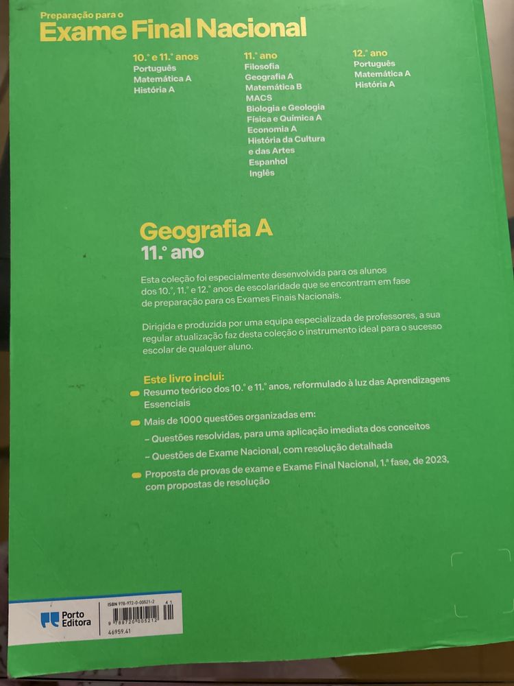 Cadernos de exames 11 ano (ESPANHOL E GEOGRAFIA)