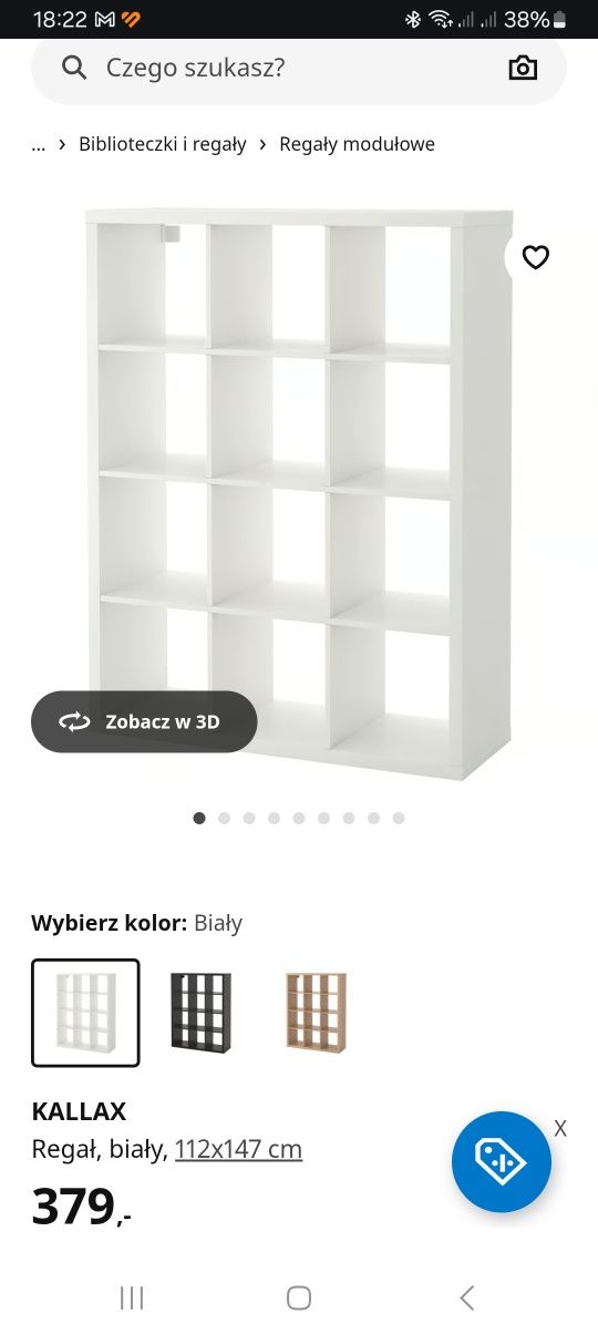 Ikea Kallax 3x4 bialy