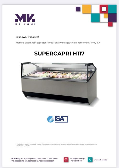 Witryna chłodnicza ISA SUPERCARPI – stan bardzo dobry – Okazja !