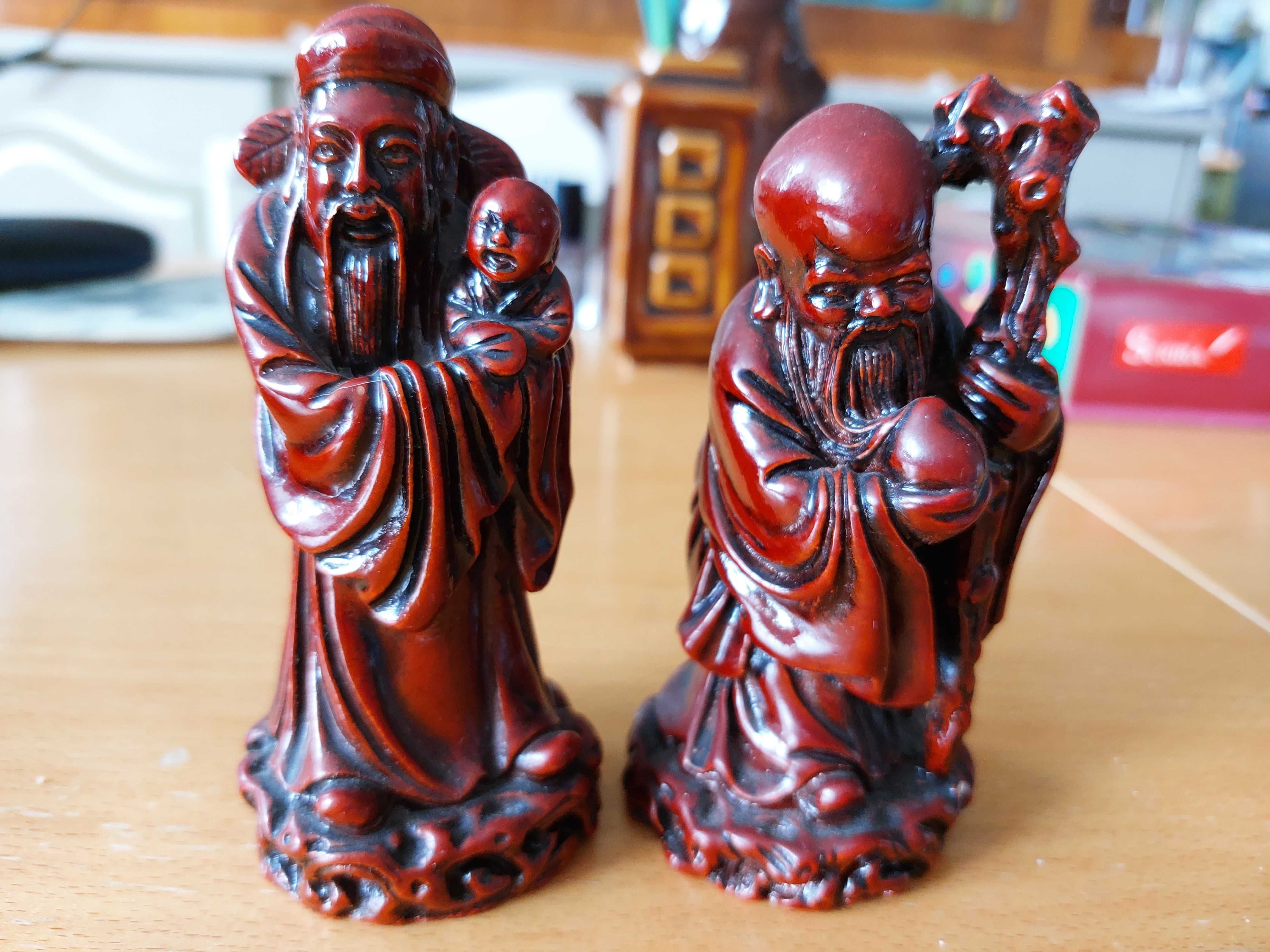 Figurki talizman Feng Shui Trzej Mędrcy Fuk, Luk, Sau chiński kamień