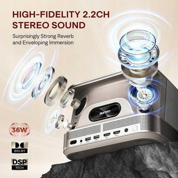 Aurzen BOOM 3 – Netflix 4K FHD, Dolby 36W, autofokus, Wi-Fi/BT