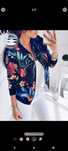 Bluza granatowa na zamek w kwiaty