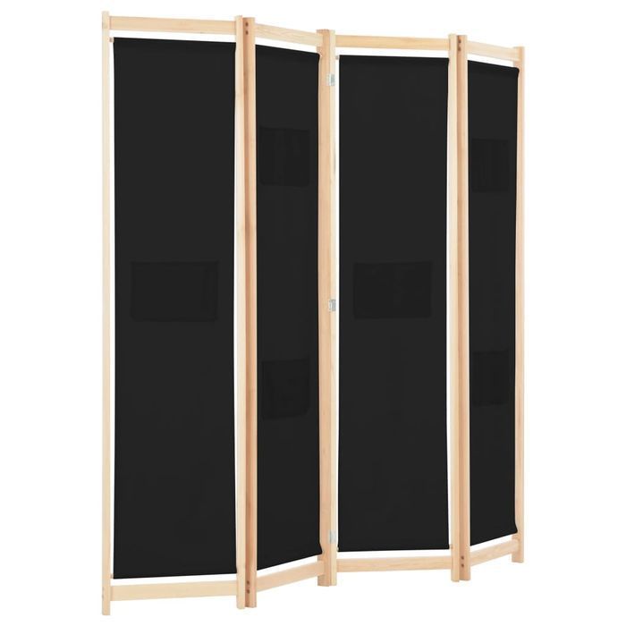 Vidaxl Parawan 4-Panelowy, Czarny, 160X170X4 Cm, Tkanina