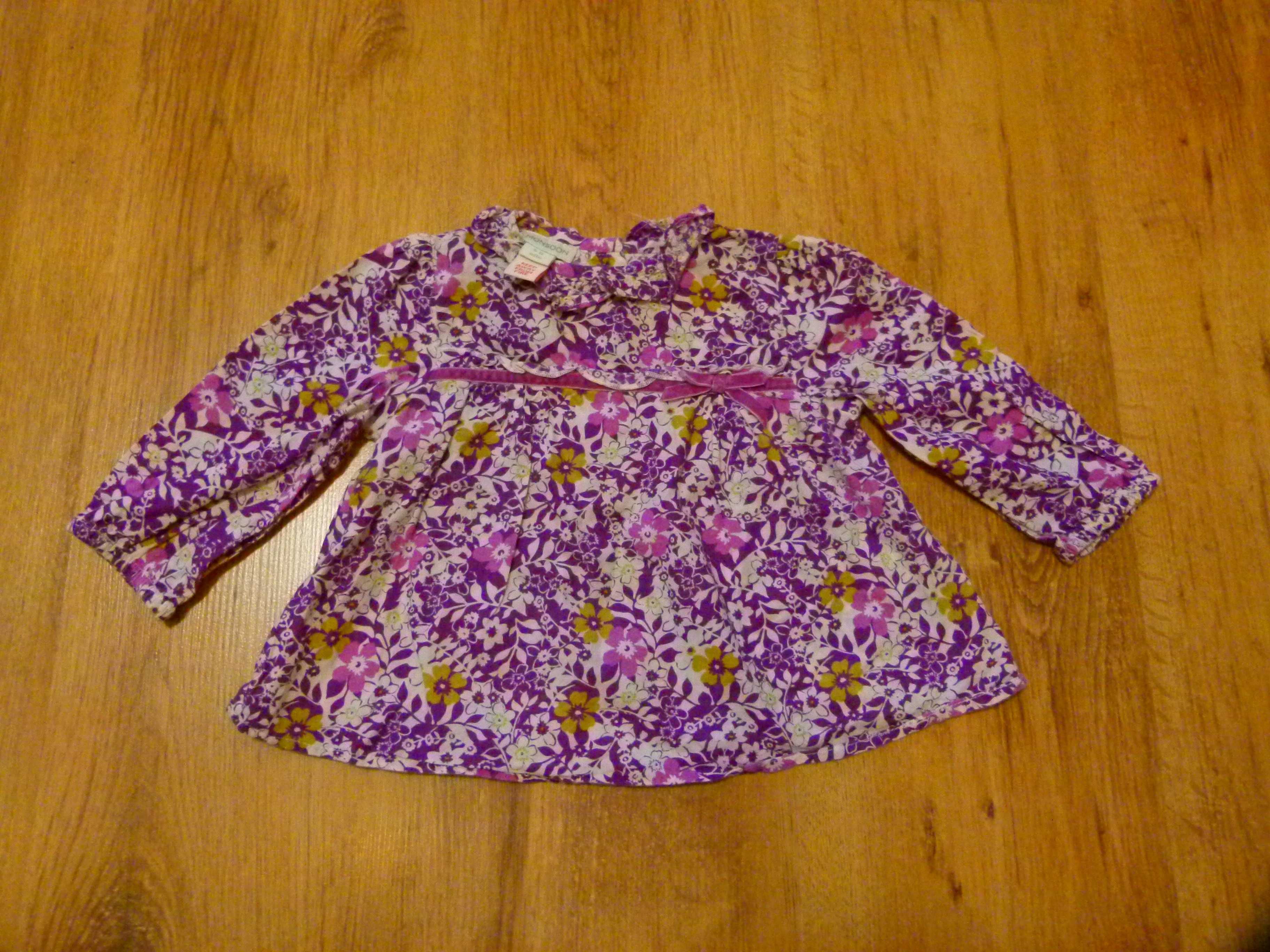 rozm. 74 Monsoon bluzka koszulowa koszula trapezowa fioletowa