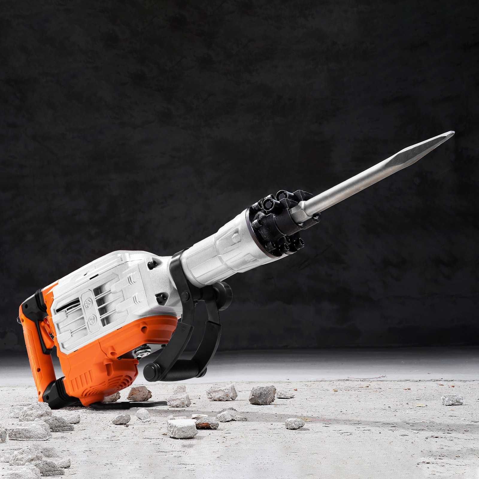 1063 - Martelo demolidor profissional Vevor 3500w mala duas ponteiras