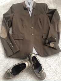 Туфли лоферы (натуральная кожа) + пиджак жакет  Zara