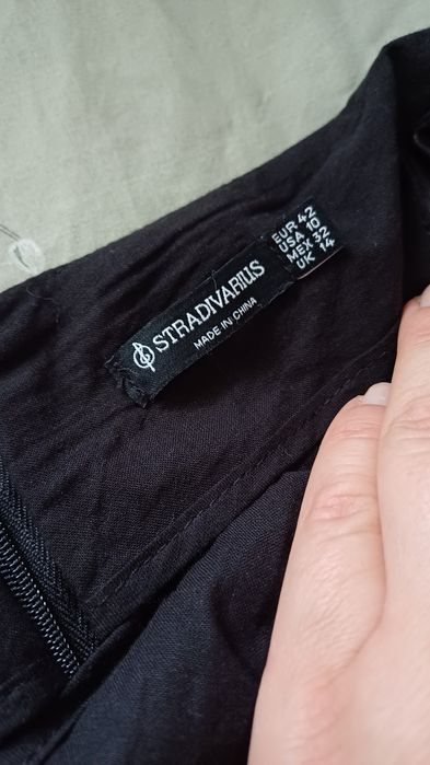 Stradivarius Шкіряна спідниця міді, дизайнерського крою з бантом