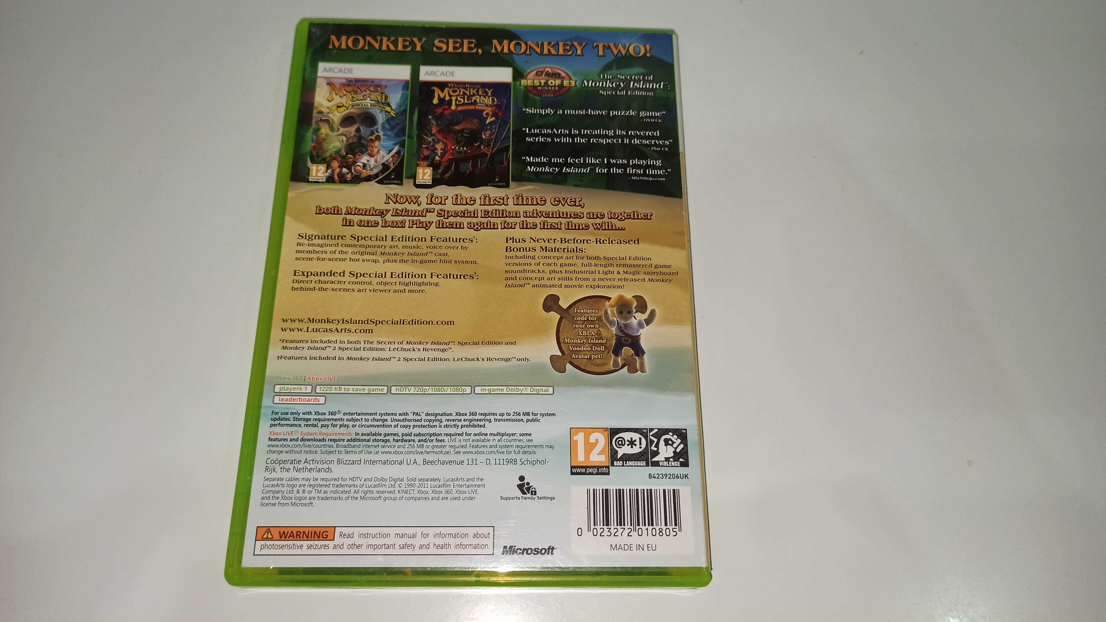 xbox 360 MONKEY ISLAND SPECIAL EDITION , 2 gry kultowa przygodówka