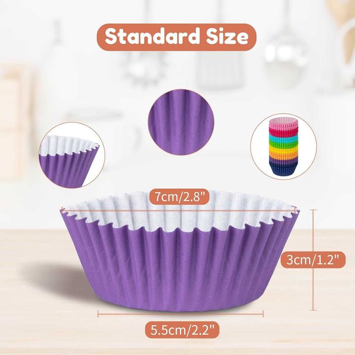 400 szt. Papierowe Foremki do Babeczek Muffinek rozmiar 5 cm 8 kolorów