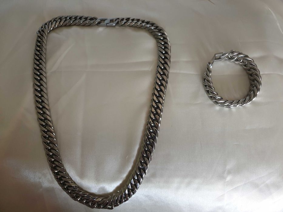 Pulseira + Colar CUBAN CHAIN em AÇO