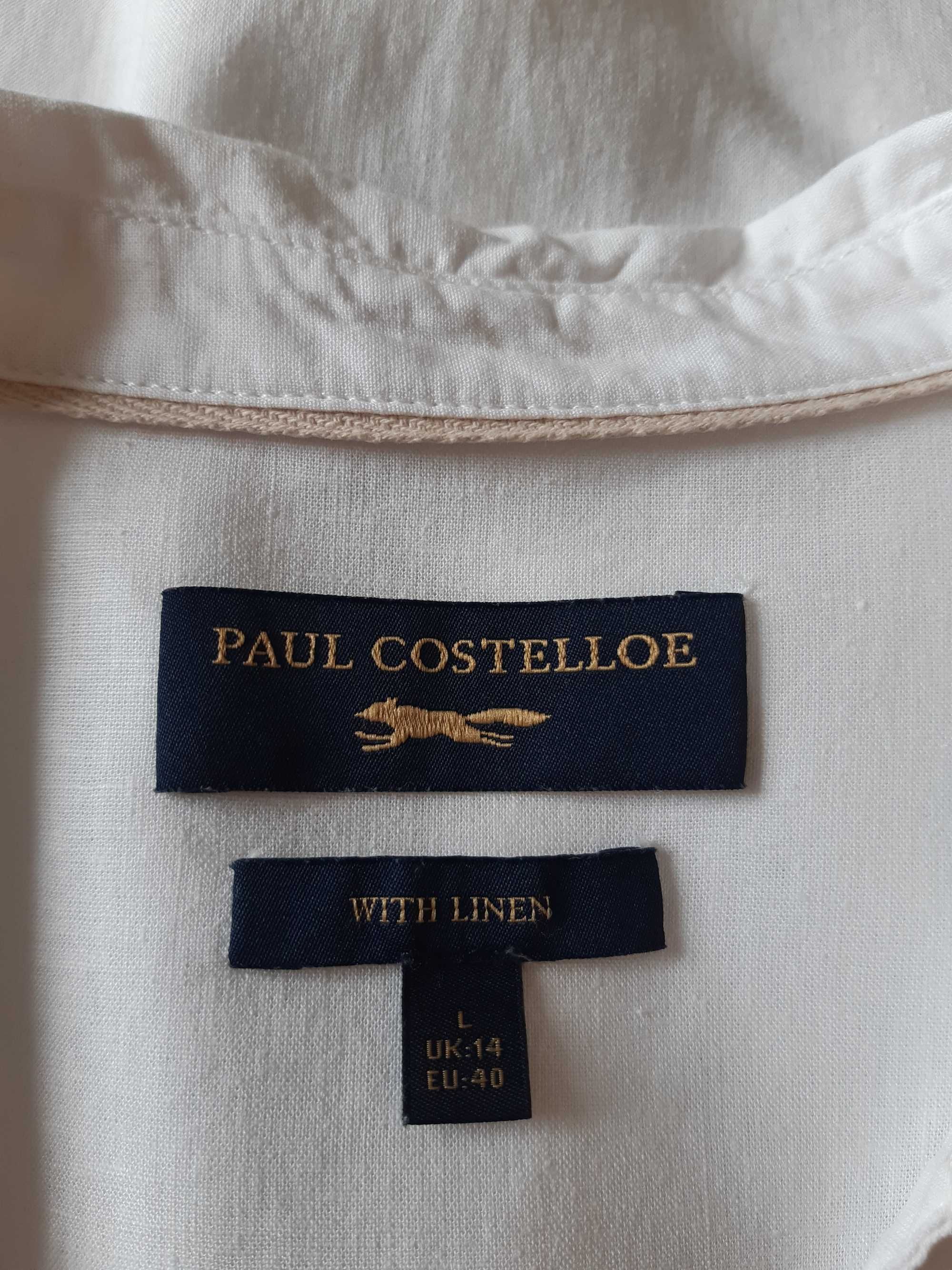 Брендовая базовая смесевой лен рубашка  этно бохо стиль paul costelloe