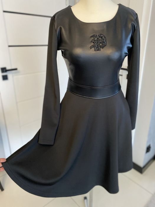 Philip Pplein sukienka czarna 38 długi rękaw