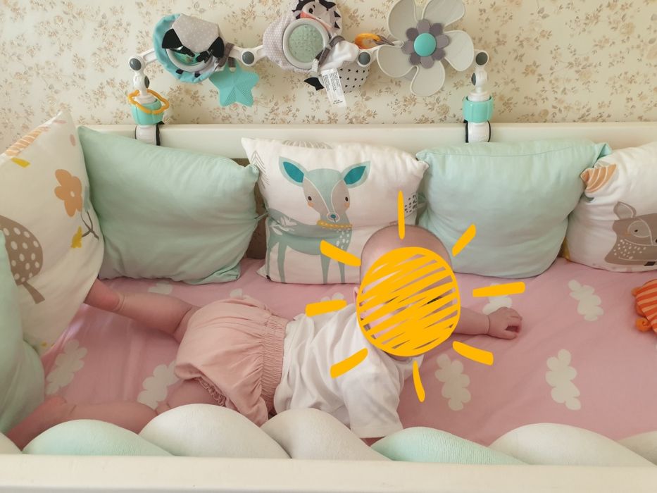 Подушки бортики коса захист у дитяче ліжко защита в детскую кроватку