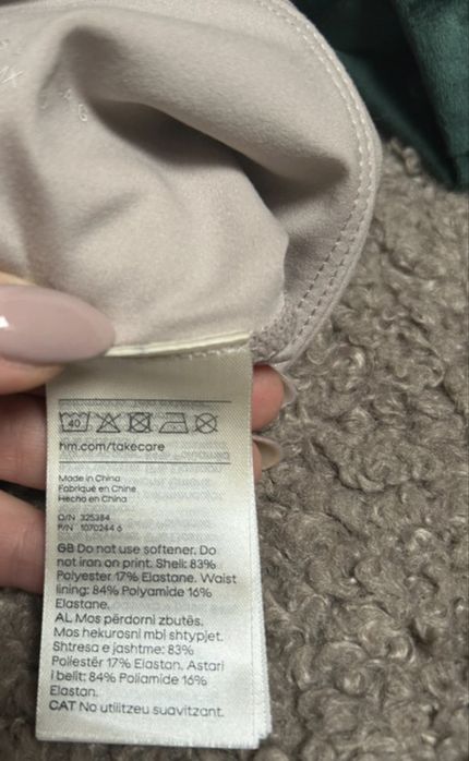 Legginsy sportowe super soft h&m L beżowe