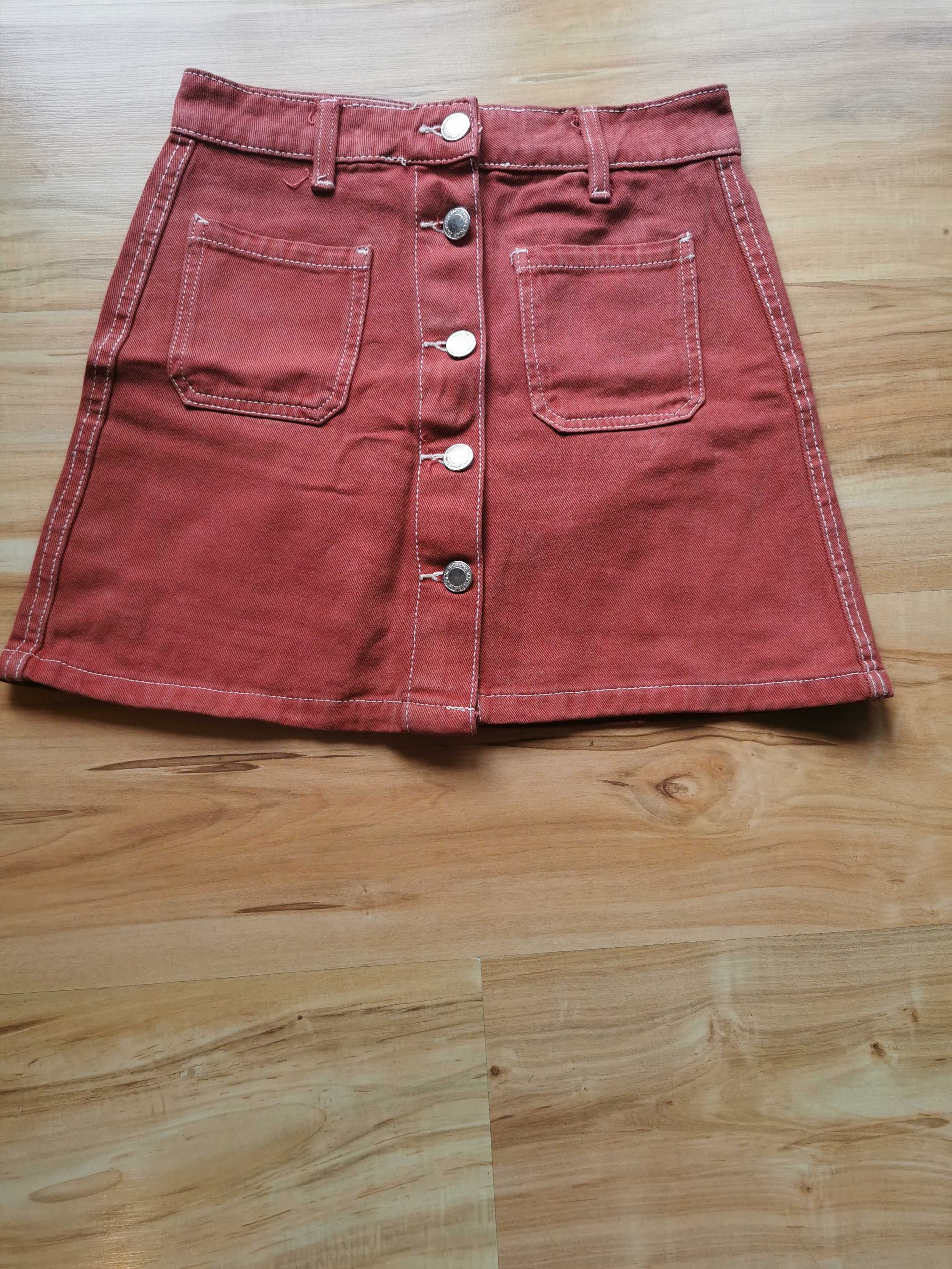 spódnica jeans roz. 22 Bershka, rudy brąz