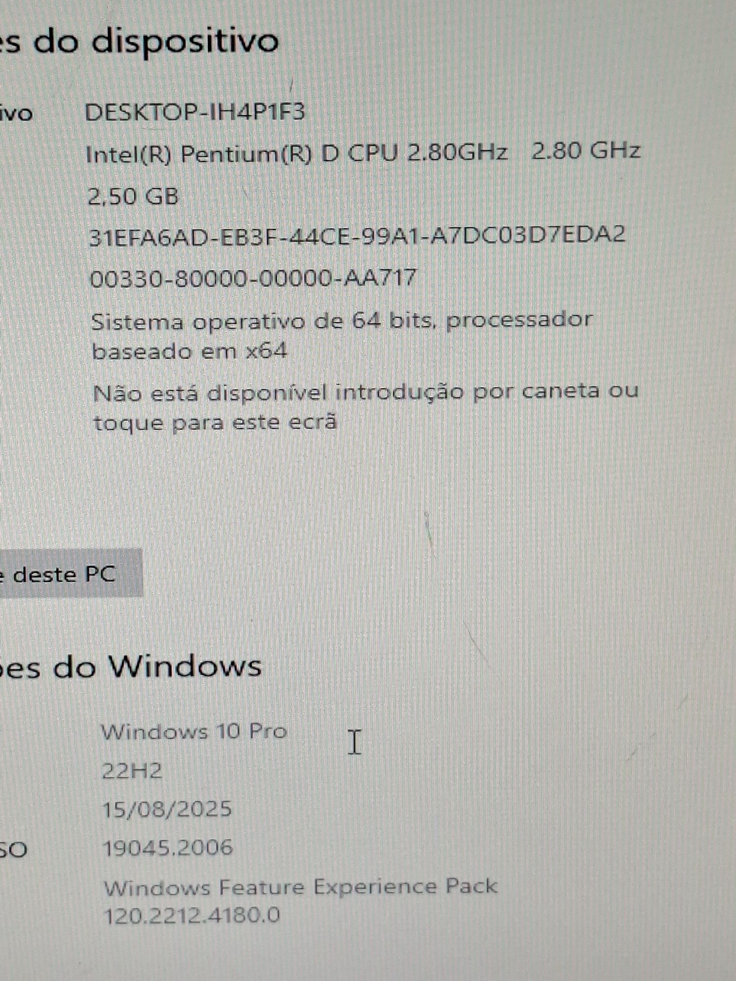 Computador Torre+Monitor+Teclado 22 "Windows 10 Profissional e Office