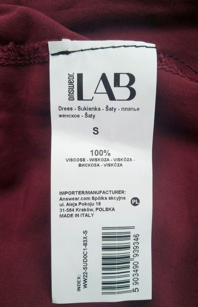 Сукня міді, р.S італійський бренд LAB, 100% віскоза