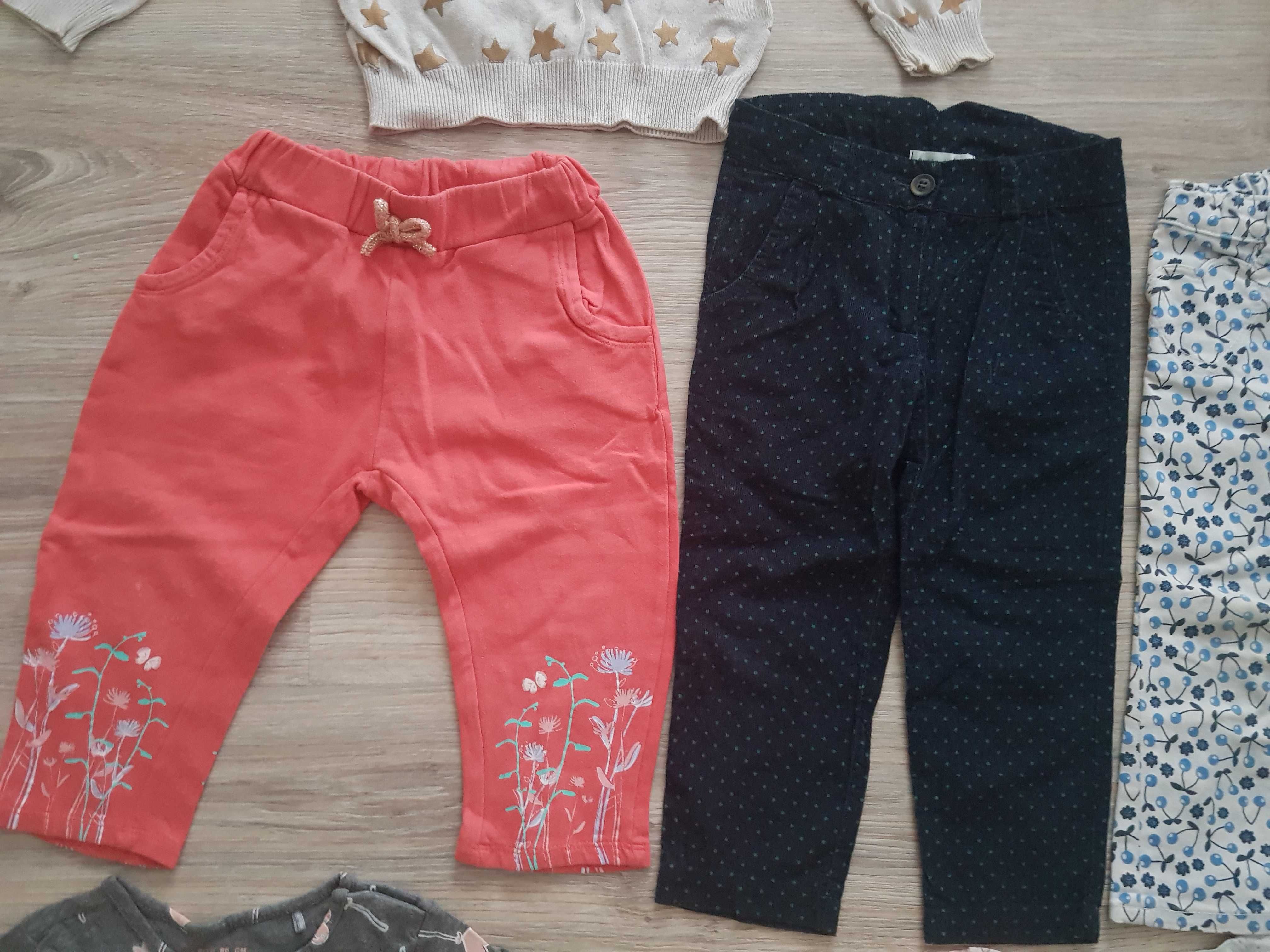 Paka zestaw ubrań dla dziewczynki H&M 86 spodnie sukienka sweter 10 sz