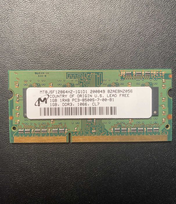 Micron 1GB PC3-8500S DDR3 1066MHz 204pin