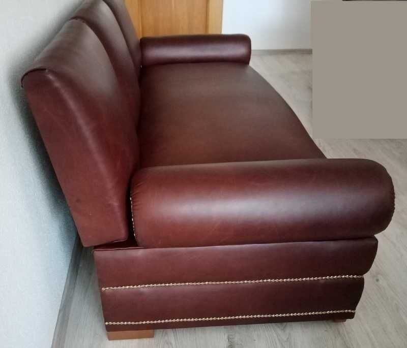 Zabytkowa sofa 1950 rok skóra po renowacji 100% oryginalna