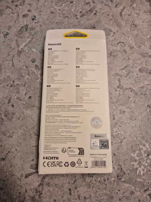 Baseus Metal Gleam Series 8-in-1 HUB USB-C