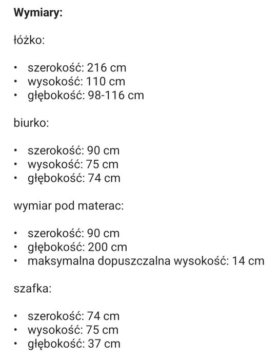 Łóżko piętrowe białe antresola z biurkem i szafą dla dziecka Rock