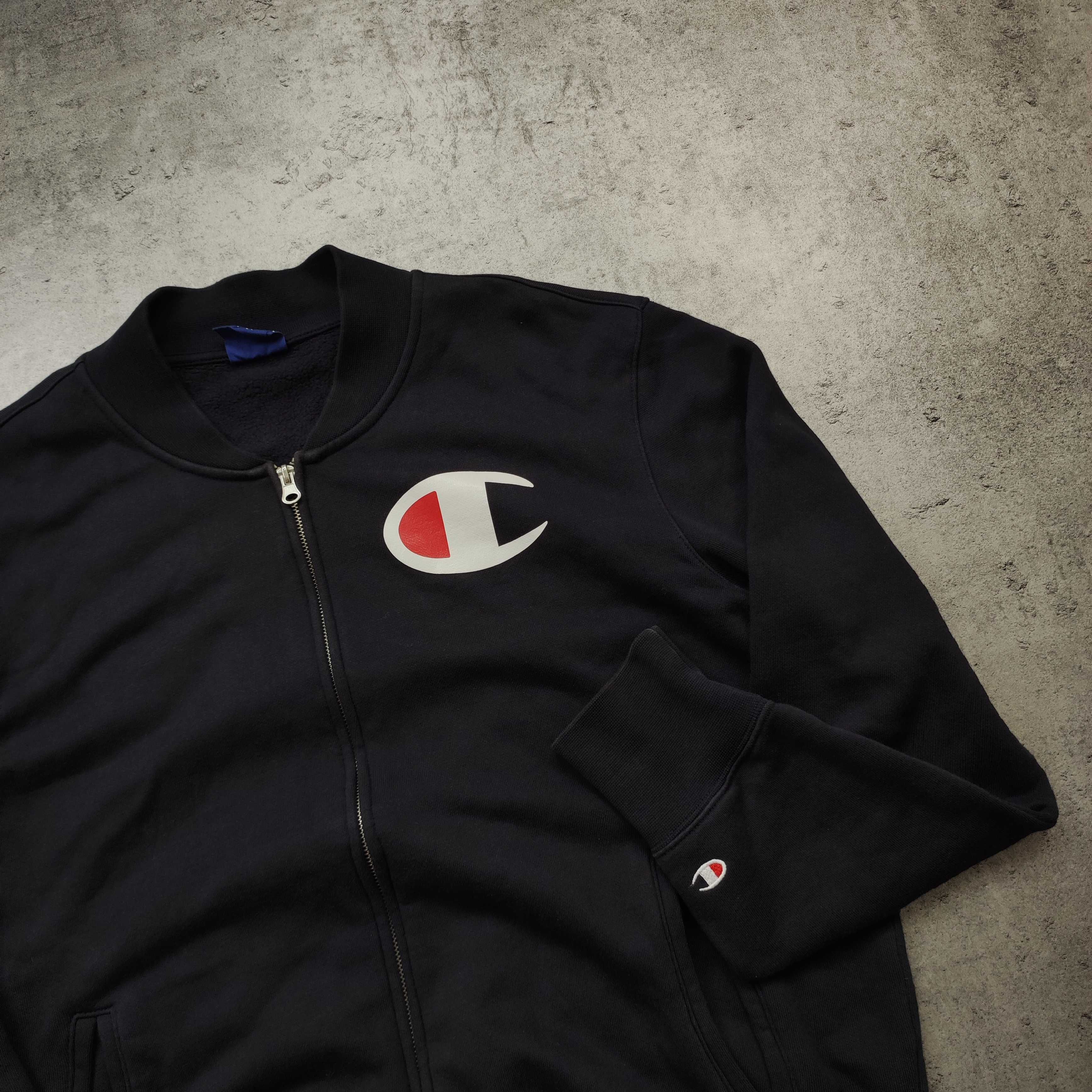 MĘSKA Bluza PREMIUM Sportowa Granatowa Suwak Champion Bomberka Casual