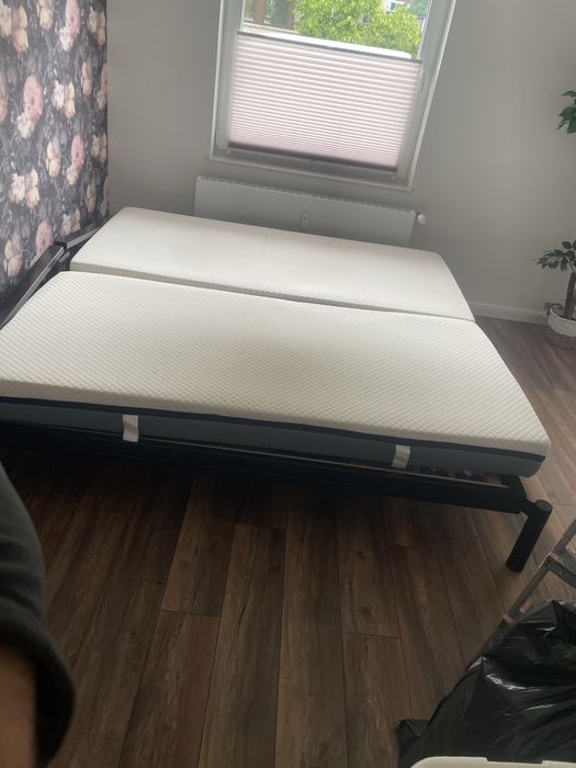 Łóżko dwu osobowe metalowe