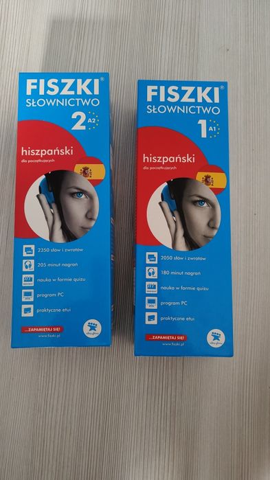 Fiszki Hiszpański 1 oraz 2 Nowe