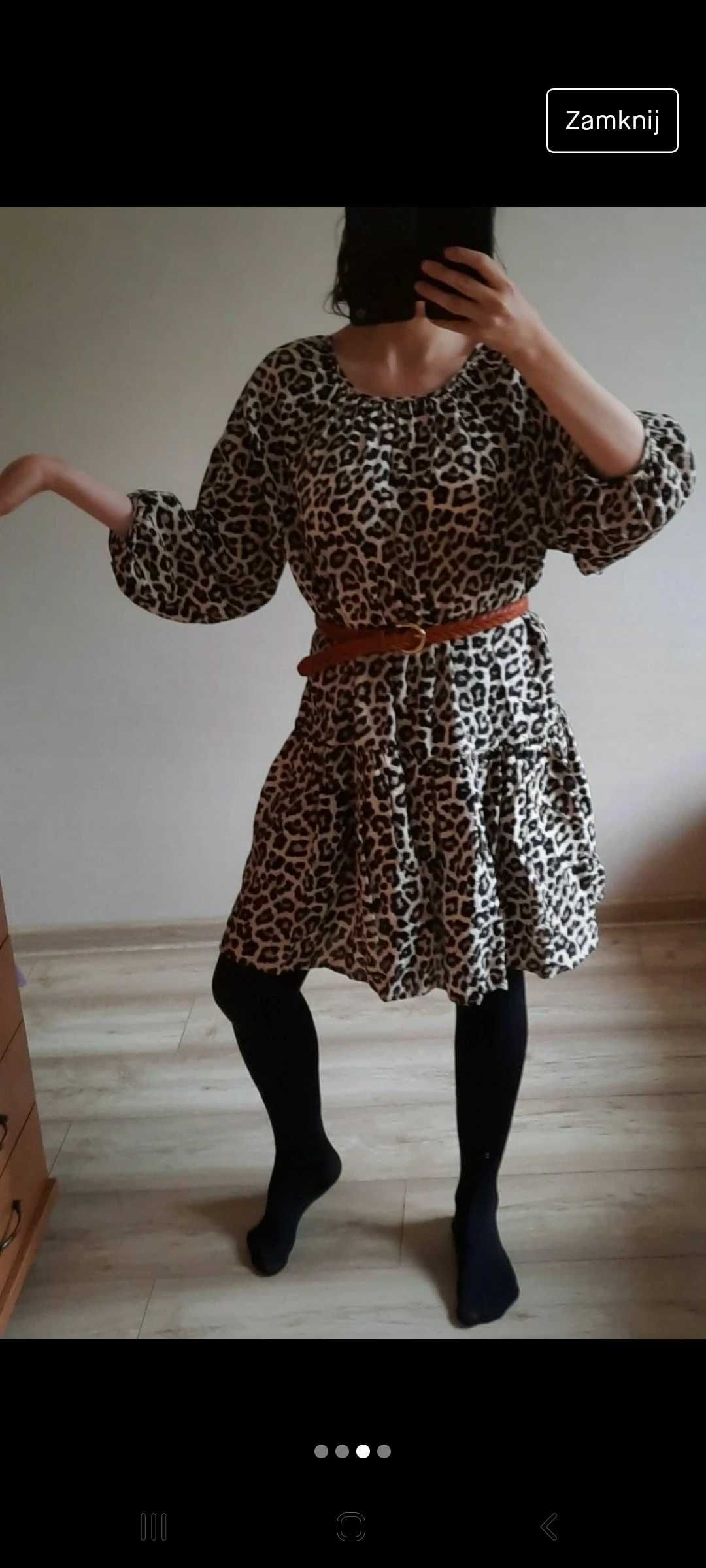 Sukienka H&M midi leopard