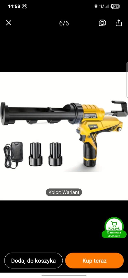 Pistolet do sylikonu akumulatorowy