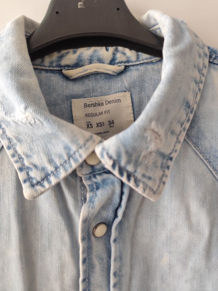 Męska koszula jeans Bershka XS regular fit STAN IDEALNY