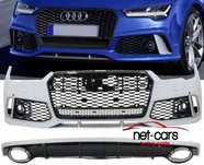 Zderzak przód + grill + dyfuzor  AUDI A7 4G 14- RS SLine S7 Chrom