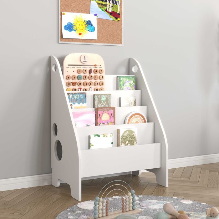 Biblioteczka Montessori dla dzieci – Regał na książki Organizer BIAŁA