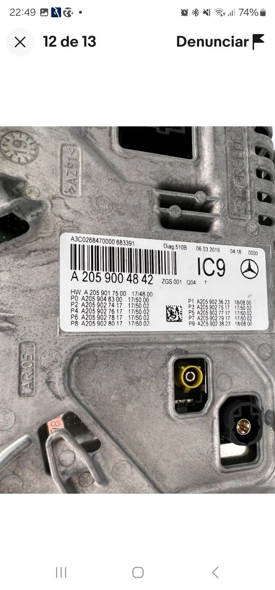 Quadrante Digital Mercedes w205