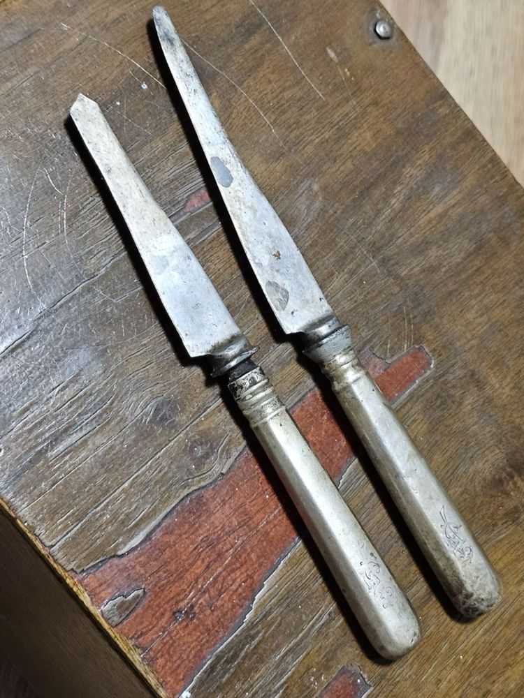 Noże srebrne stare carskie proba 84 antyki