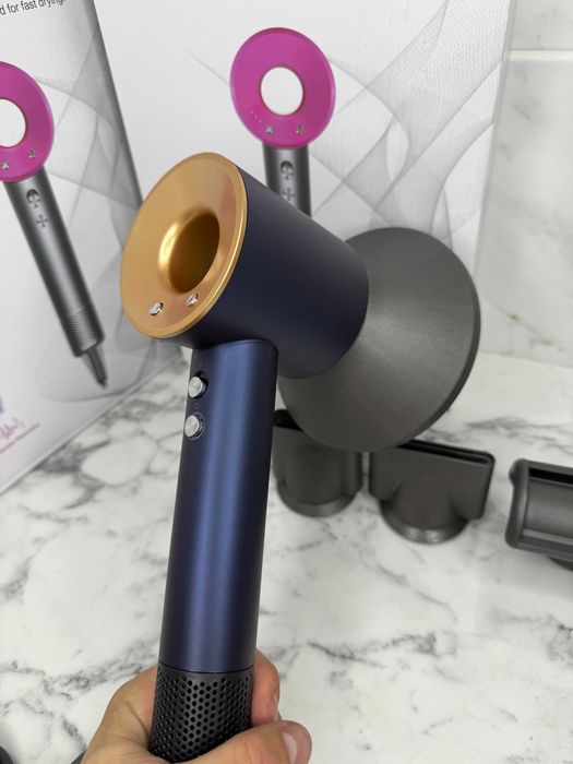 Фен Dyson Super Hair Dryer, 5 насадок, синій — Професійне сушіння