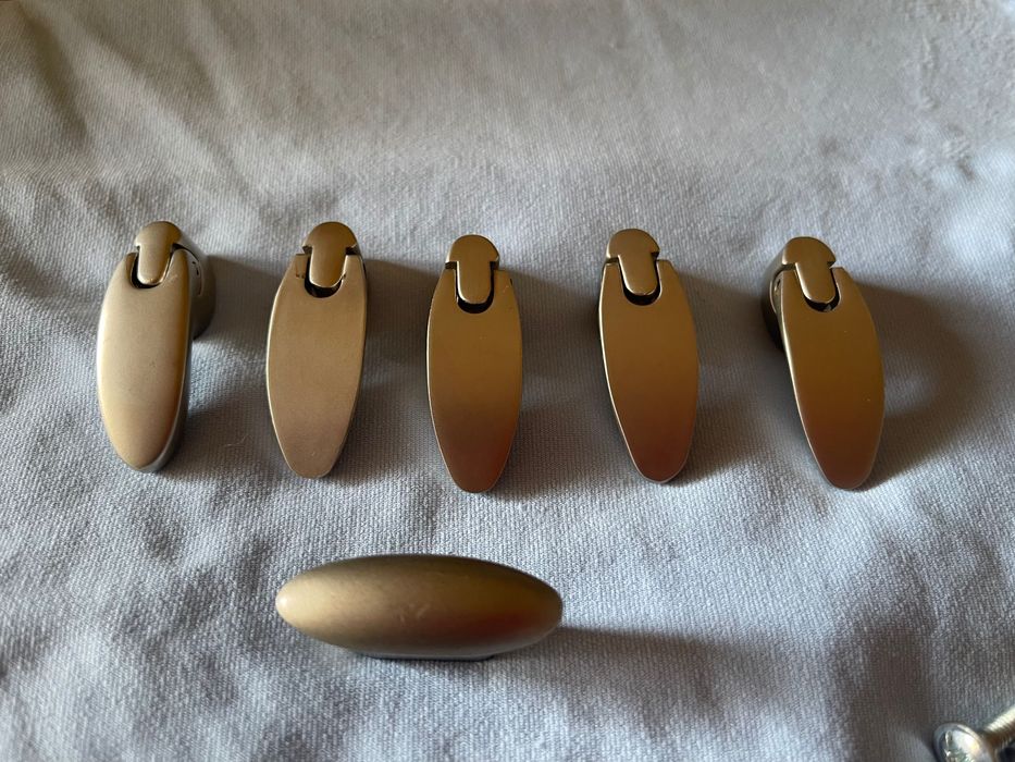 Conjunto de puxadores NOVOS 5 + 1 em aço inox sem brilho