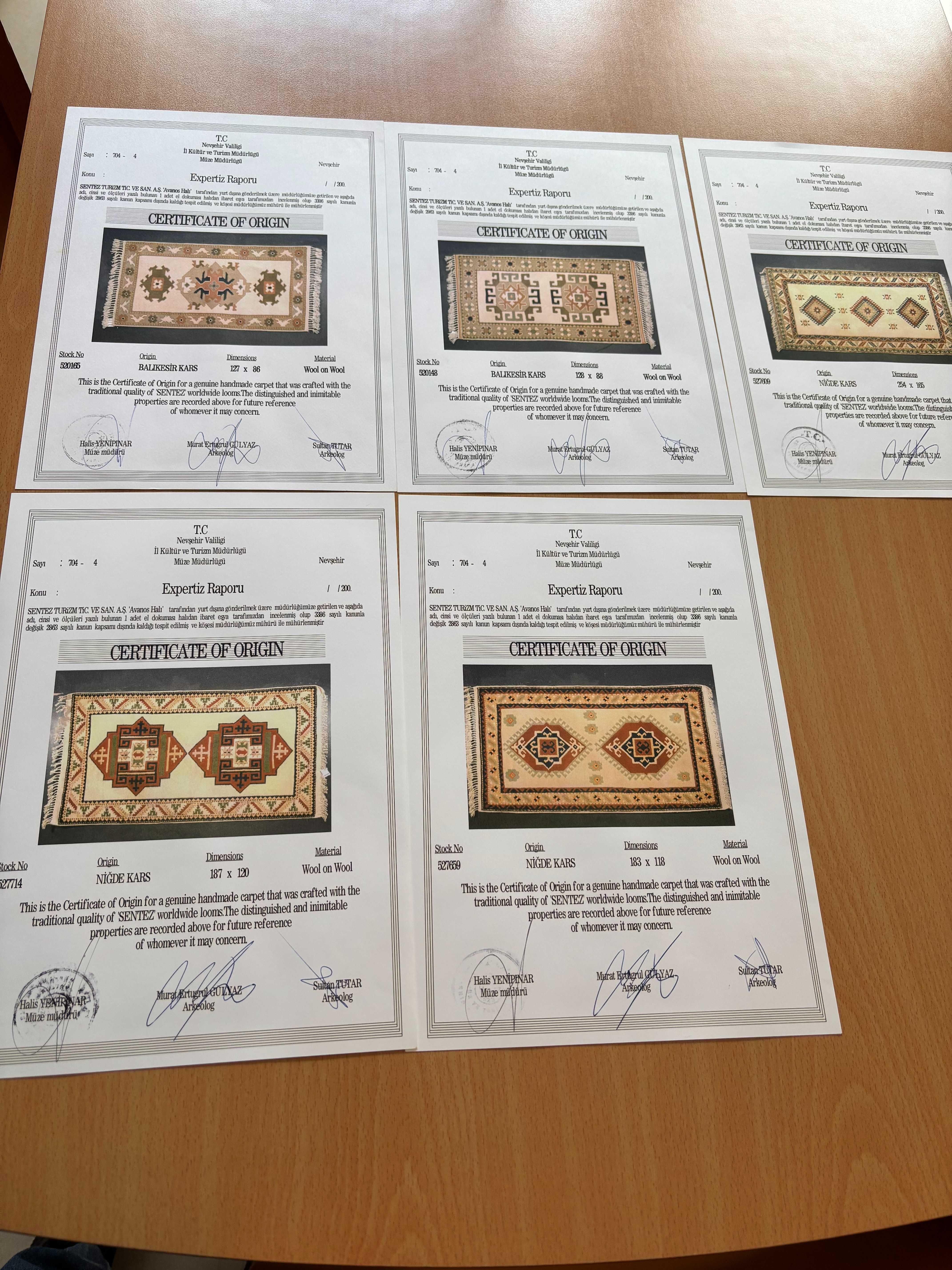 Tapetes turcos certificados