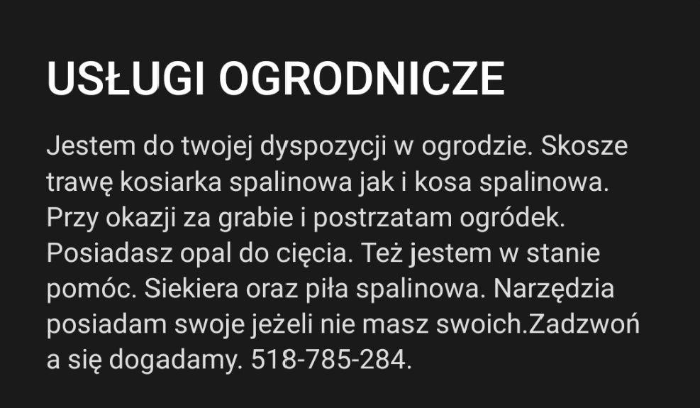 Ogród porządki 25zl/h