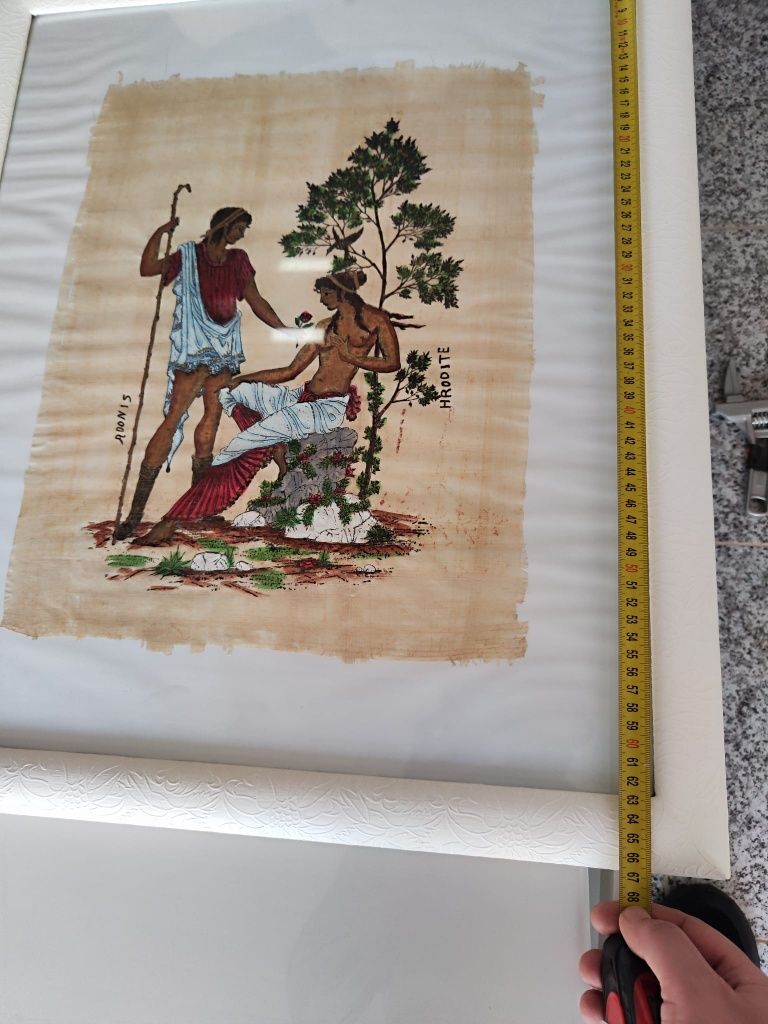 Moldura e tela pintada à mão