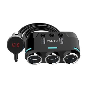 Rozdzielacz gniazda zapalniczki B39 Typ C - 3 gniazda+2xUSB-2,1A 100W