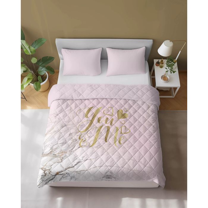 Narzuta dekoracyjna pikowana Holland You and Me róż 170 X 210 [Cm]