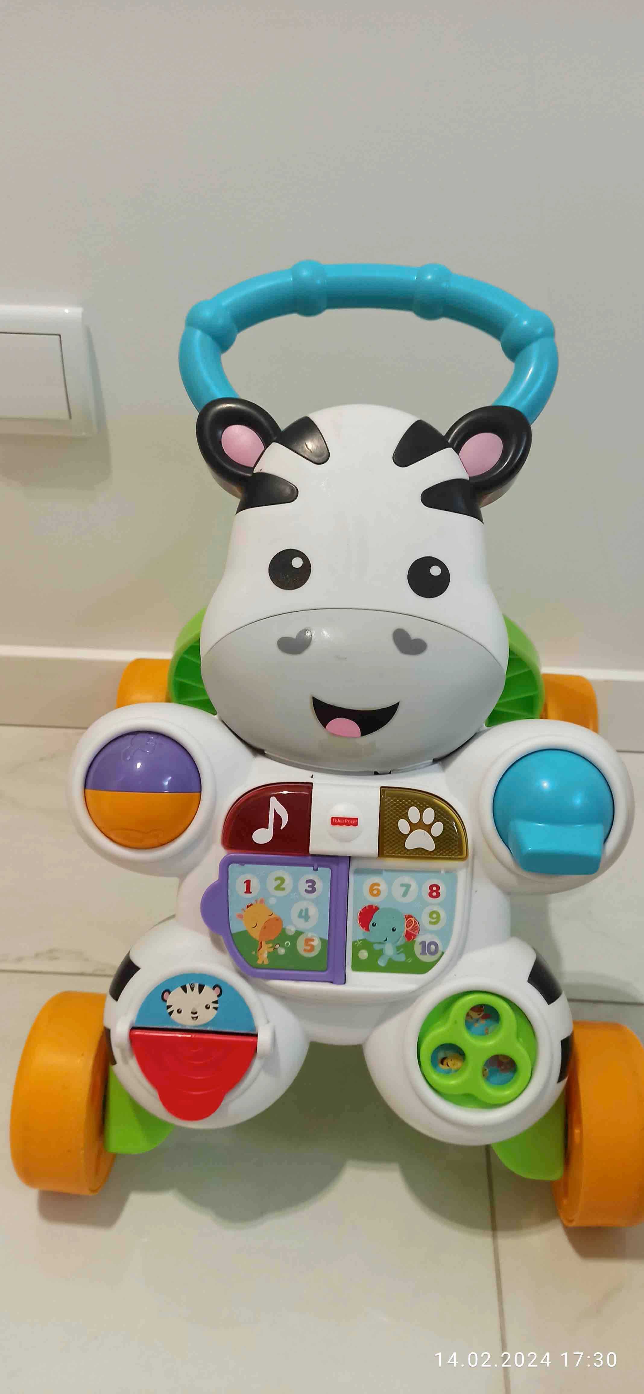 Fisher-Price, Zebra, Interaktywny Chodzik Zebra, pchacz