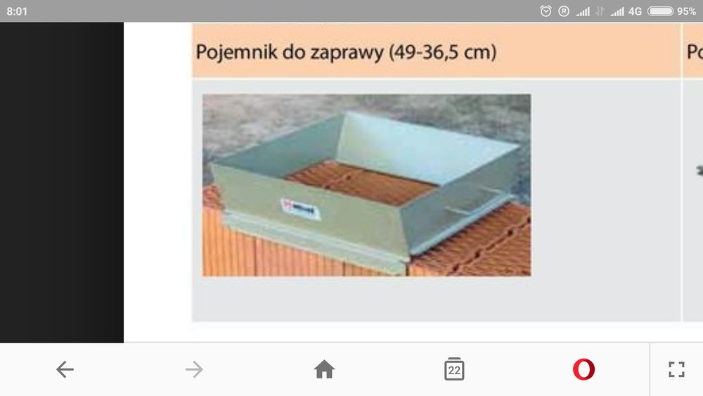 Pojemnik do zaprawy firmy Heluz 44 cm