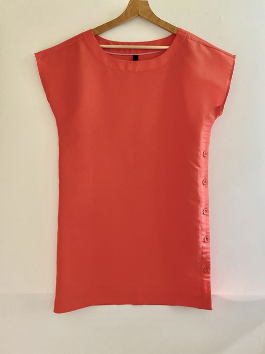 Pomarańczowa letnia sukienka mini, styl retro, Vero Moda M/38