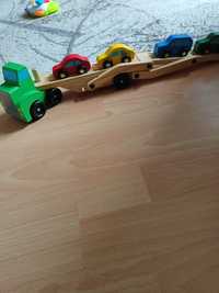 Laweta drewniana plus samochodziki