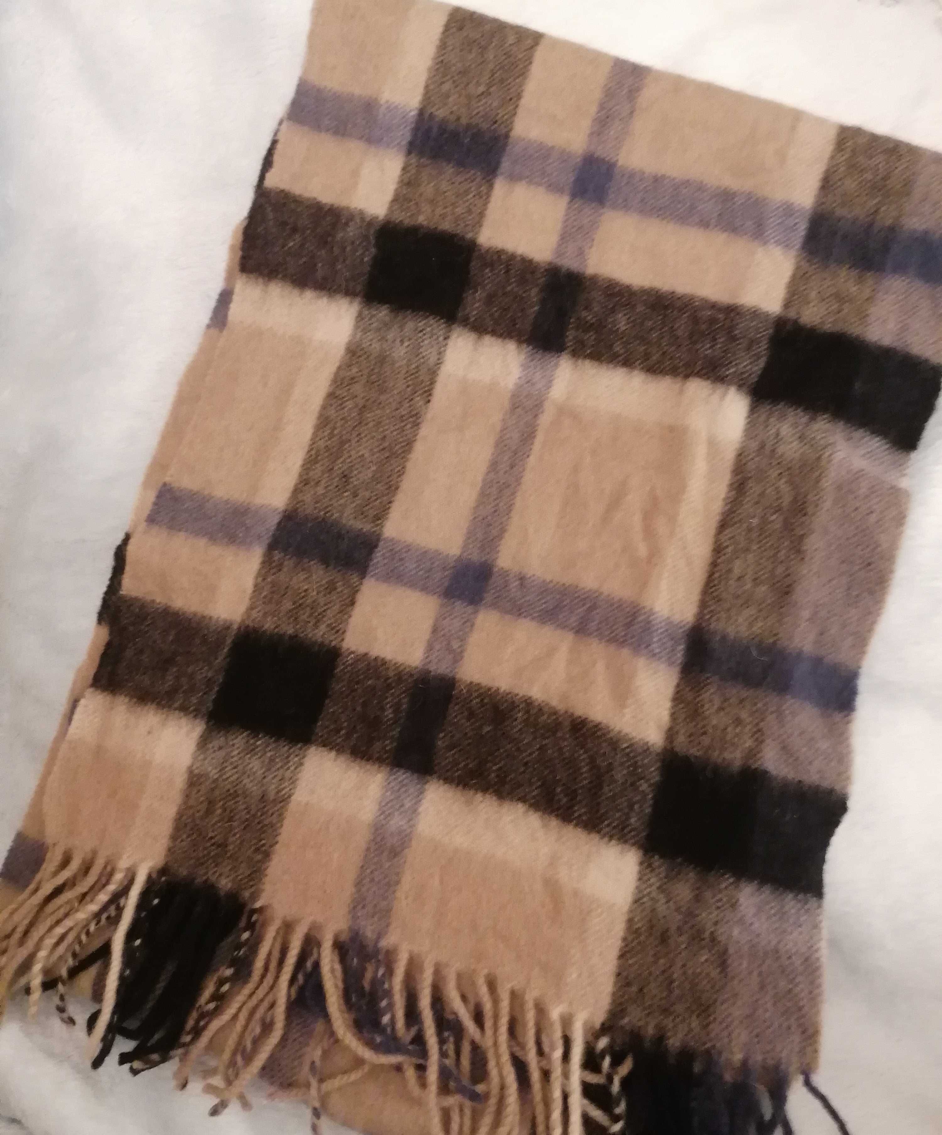 Miękki szalik krata tartan 100% szkocka wełna